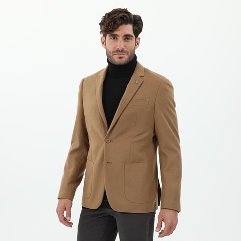 MARTIN & CO-Ανδρικό σακάκι blazer MARTIN & CO SLIM καφέ καμηλό