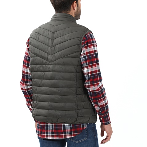 MARTIN & CO-Ανδρικό αμάνικο padded μπουφάν MARTIN & CO λαδί
