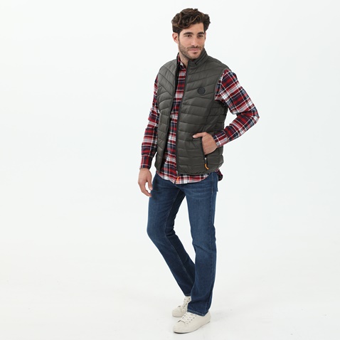 MARTIN & CO-Ανδρικό αμάνικο padded μπουφάν MARTIN & CO λαδί