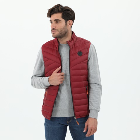 MARTIN & CO-Ανδρικό αμάνικο padded μπουφάν MARTIN & CO κόκκινο