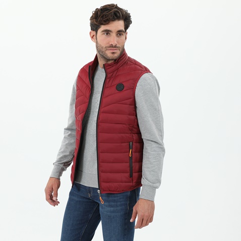 MARTIN & CO-Ανδρικό αμάνικο padded μπουφάν MARTIN & CO κόκκινο