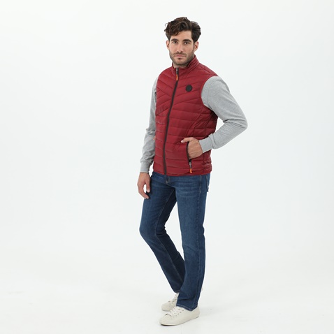 MARTIN & CO-Ανδρικό αμάνικο padded μπουφάν MARTIN & CO κόκκινο