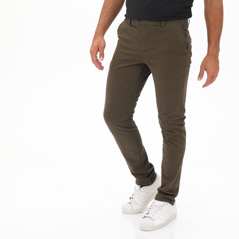 ZEN&ZEN-Ανδρικό chino παντελόνι ZEN&ZEN 222-31-0505 SLIM λαδί