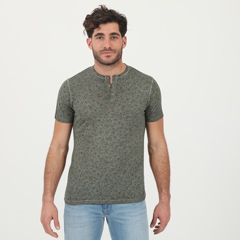 SSEINSE-Ανδρική μπλούζα SSEINSE ME1598SS χακί floral