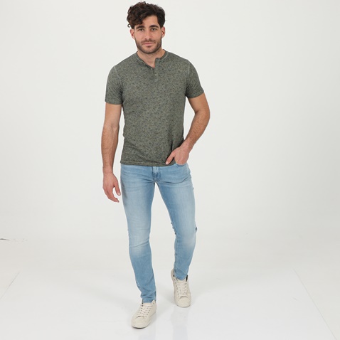 SSEINSE-Ανδρική μπλούζα SSEINSE ME1598SS χακί floral