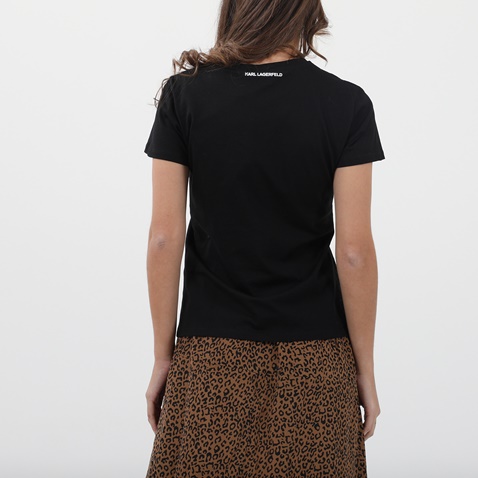KARL LAGERFELD-Γυναικείο t-shirt KARL LAGERFELD 215W1712 APPAREL MINI KARL μαύρο