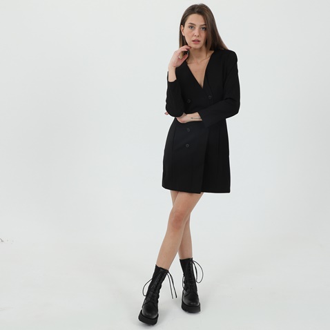 KARL LAGERFELD-Γυναικείο mini φόρεμα σακάκι KARL LAGERFELD 216W1307 APPAREL PUNTO μαύρο
