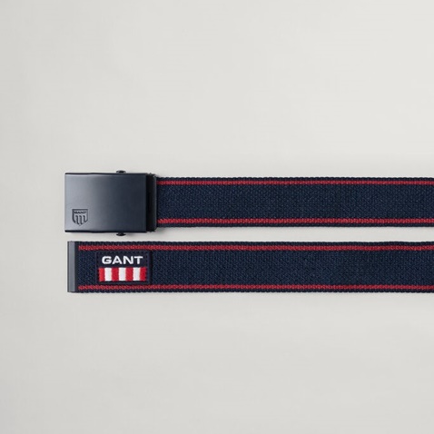 GANT-Ανδρική υφασμάτινη ζώνη GANT 9940069  RETRO SHIELD WEBB μπλε κόκκινη
