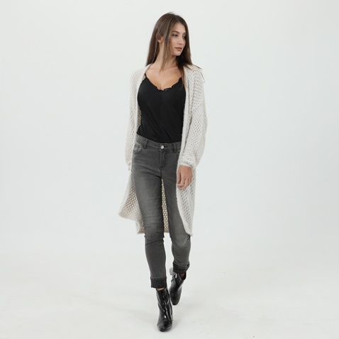 GAUDI-Γυναικεία μακριά ζακέτα GAUDI D CARDIGAN M-LUNGA 021FD5303 λευκή