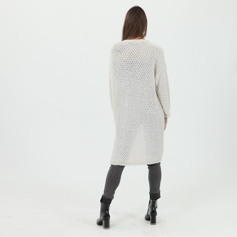 GAUDI-Γυναικεία μακριά ζακέτα GAUDI D CARDIGAN M-LUNGA 021FD5303 λευκή