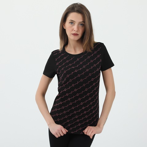 GAUDI-Γυναικεία μπλούζα GAUDI  GJC.0W1.042.013 T-SHIRT GIROCOLLO μαύρη ροζ