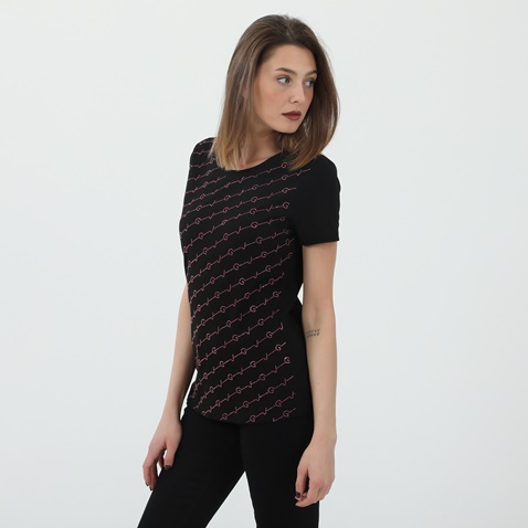 GAUDI-Γυναικεία μπλούζα GAUDI  GJC.0W1.042.013 T-SHIRT GIROCOLLO μαύρη ροζ
