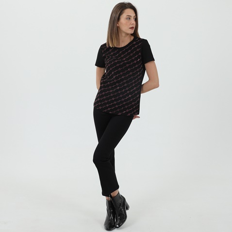 GAUDI-Γυναικεία μπλούζα GAUDI  GJC.0W1.042.013 T-SHIRT GIROCOLLO μαύρη ροζ