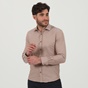MARTIN & CO-Ανδρικό πουκάμισο MARTIN & CO 122-51-1320 SLIM FIT καφέ