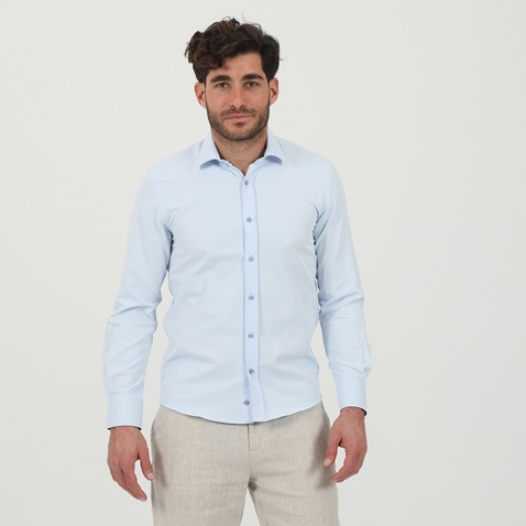 MARTIN & CO-Ανδρικό πουκάμισο MARTIN & CO 222-51-1165 slim σιέλ