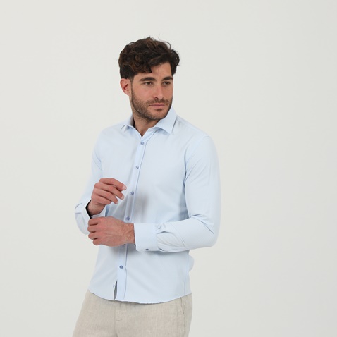 MARTIN & CO-Ανδρικό πουκάμισο MARTIN & CO 222-51-1165 slim σιέλ
