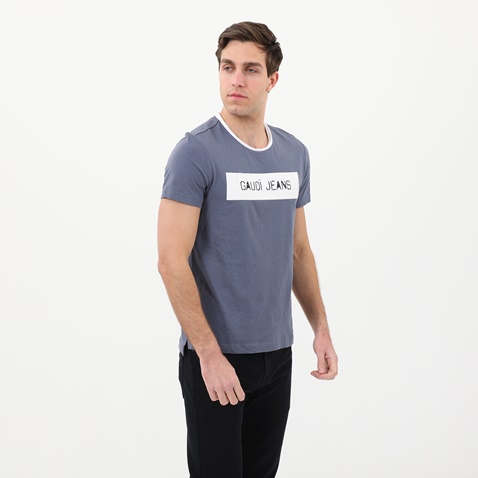 GAUDI-Ανδρικό t-shirt GAUDI GMC.1S1.042.016 μπλε