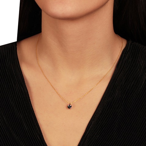 JEWELTUDE-Γυναικείο ασημένιο κολιέ JEWELTUDE 15583 με κίτρινη επιχρύσωση