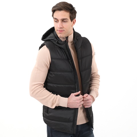 BODYTALK-Ανδρικό αμάνικο μπουφάν BODYTALK 1222D-959223 μαύρο