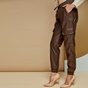 EDWARD JEANS-Γυναικείο παντελόνι Jogger Cargo EDWARD JEANS καφέ