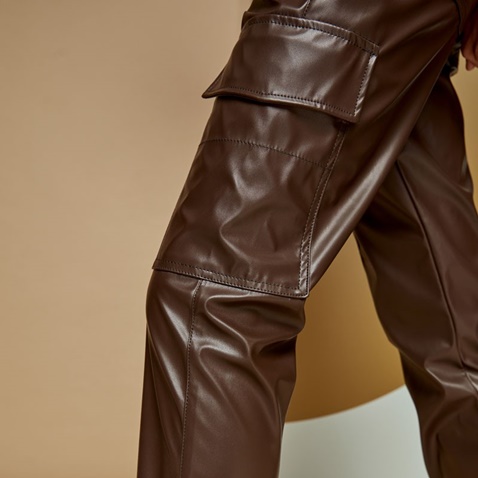 EDWARD JEANS-Γυναικείο παντελόνι Jogger Cargo EDWARD JEANS καφέ