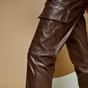 EDWARD JEANS-Γυναικείο παντελόνι Jogger Cargo EDWARD JEANS καφέ