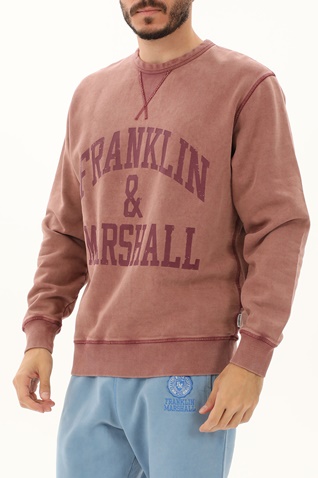 FRANKLIN & MARSHALL-Ανδρική φούτερ μπλούζα FRANKLIN & MARSHALL JM5067.000.2006G36 ροζ