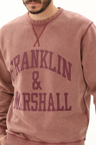 FRANKLIN & MARSHALL-Ανδρική φούτερ μπλούζα FRANKLIN & MARSHALL JM5067.000.2006G36 ροζ