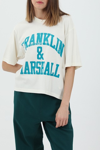 FRANKLIN & MARSHALL-Γυναικείο t-shirt FRANKLIN & MARSHALL λευκό