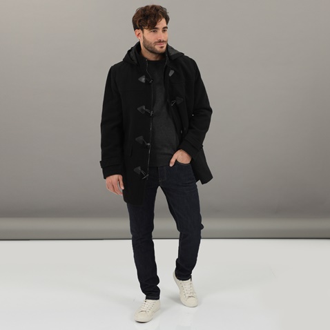 MARTIN & CO-Ανδρικό παλτό μοντγκόμερι MARTIN & CO 221-100-705 μαύρο