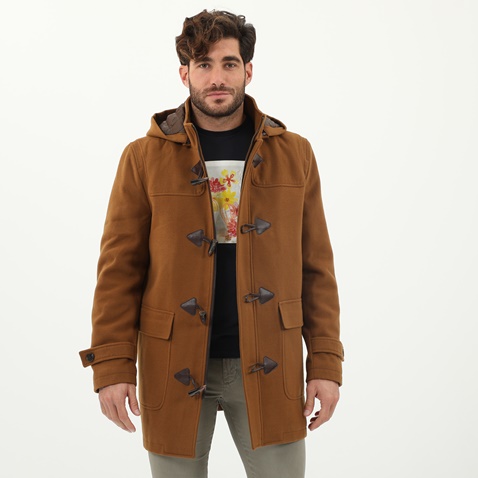 MARTIN & CO-Ανδρικό παλτό μοντγκόμερι MARTIN & CO 221-100-705 MONTGOMERY καφέ