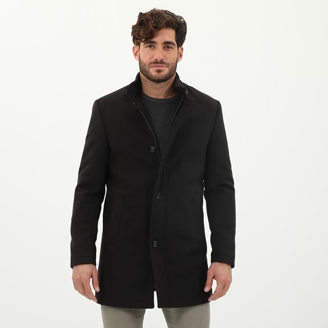 MARTIN & CO-Ανδρικό παλτό MARTIN & CO 221-101-724 SLIM COAT MAO μαύρο