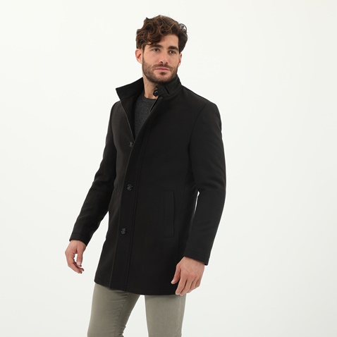 MARTIN & CO-Ανδρικό παλτό MARTIN & CO 221-101-724 SLIM COAT MAO μαύρο
