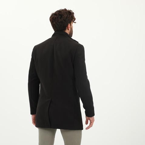 MARTIN & CO-Ανδρικό παλτό MARTIN & CO 221-101-724 SLIM COAT MAO μαύρο