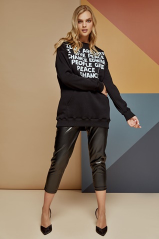 EDWARD JEANS-Γυναικεία μπλούζα φούτερ EDWARD JEANS WP-N-FLS-W21-015 ABIELA μαύρη