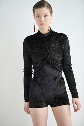 SUGARFREE-Γυναικείο κορμάκι SUGARFREE VELOUR PASSION 22846071 μαύρο
