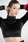 SUGARFREE-Γυναικείο μακρυμάνικο cropped top SUGARFREE 22812138 μαύρο