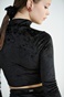SUGARFREE-Γυναικείο μακρυμάνικο cropped top SUGARFREE 22812138 μαύρο