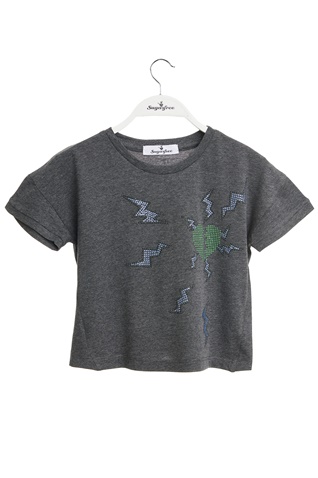 SUGARFREE-Παιδικό κοντομάνικο t-shirt SUGARFREE 21632016 γκρι