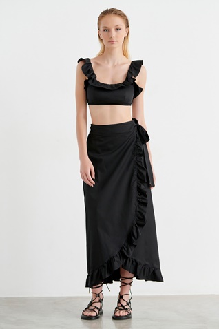 SUGARFREE-Γυναικείο cropped top beachwear SUGARFREE RIVERA 22818193 μαύρο