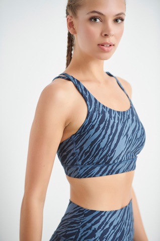 SUGARFREE-Γυναικείο αθλητικό μπουστάκι SUGARFREE SEGMENT GYM 22848030 μπλε zebra