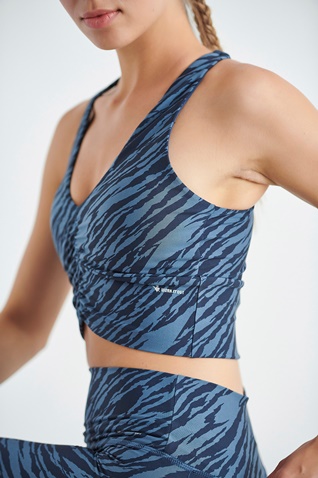 SUGARFREE-Γυναικείο αθλητικό μπουστάκι SUGARFREE SEGMENT GYM 22848031 μπλε zebra