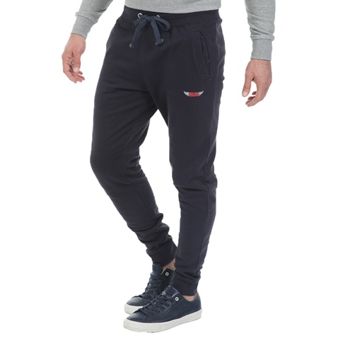 RUN-Ανδρικό παντελόνι φόρμας RUN JOGGING μπλε