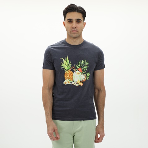 GREENWOOD-Ανδρικό t-shirt GREENWOOD 21D9082221 μπλε