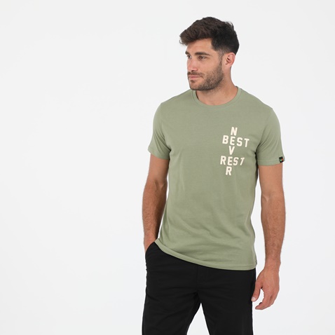 GREENWOOD-Ανδρικό t-shirt GREENWOOD GRW05 NEVER REST πράσινο