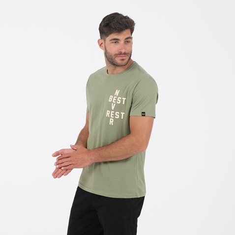 GREENWOOD-Ανδρικό t-shirt GREENWOOD GRW05 NEVER REST πράσινο