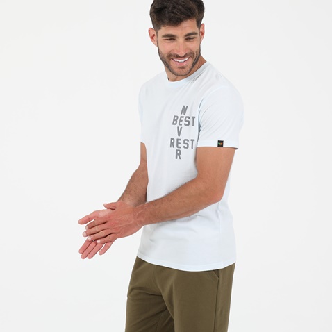 GREENWOOD-Ανδρικό t-shirt GREENWOOD GRW05 NEVER REST λευκό
