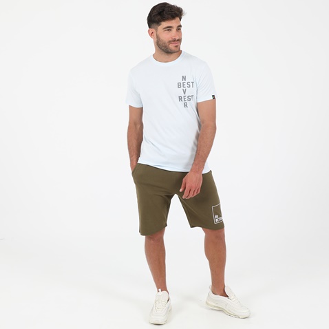 GREENWOOD-Ανδρικό t-shirt GREENWOOD GRW05 NEVER REST λευκό