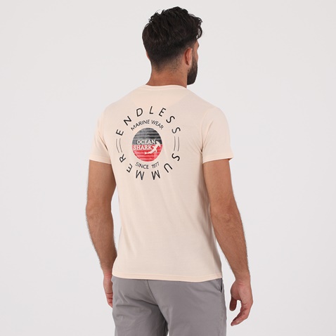 OCEAN SHARK-Ανδρικό t-shirt OCEAN SHARK OS03 ENDLESS εκρού