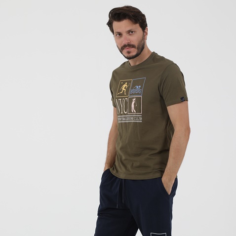 OCEAN SHARK-Ανδρικό t-shirt OCEAN SHARK OS06 SPORTS χακί